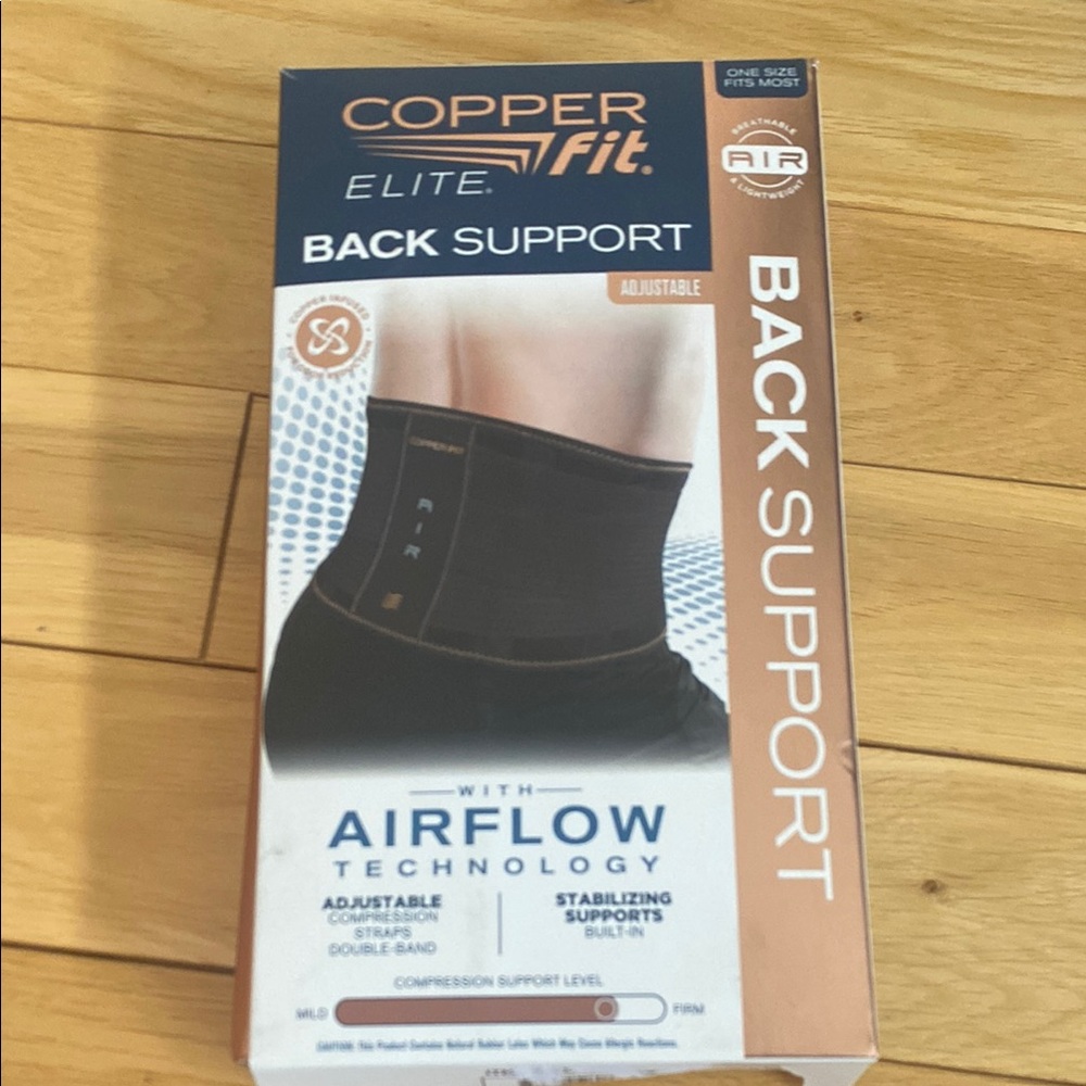 Copper Fit Black Back Support Belt